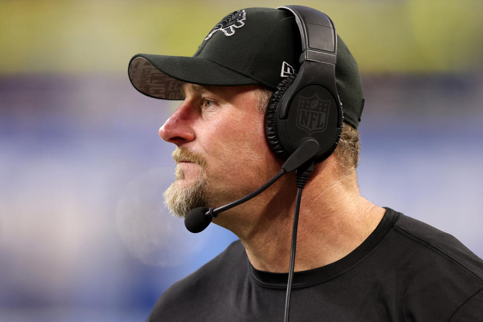 Dan Campbell's Lions have several key pieces already in place. Can they make the right roster tweaks to build on last season's trip to the NFC championship game? (Gregory Shamus/Getty Images)