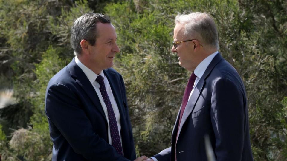 Prime Minister Anthony Albanese meeting Premier, Mark McGowan at Kings Park in October. Picture: NCA NewsWire / Sharon Smith