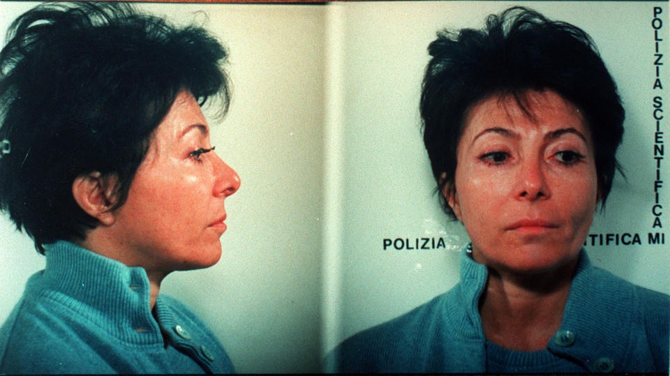 Police mugshot of Patrizia Reggiani Martinelli, 49, former wife of Maurizio Gucci, who was arrested in Milan, Friday, January 31, 1997, and charged with the killing of the fashion family scion in 1995. Maurizio Gucci was gunned down as he walked into his office building in central Milan on the morning of March 27, 1995. Martinelli was accused of organizing the killing , which was carried out by two men, who were arrested. (AP Photo/Stefano Cavicchi) MAGAZINES OUT