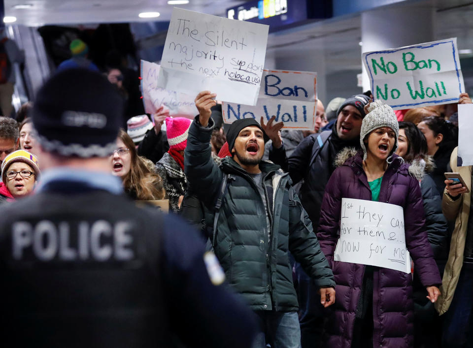 Protests at U.S. airports over travel ban