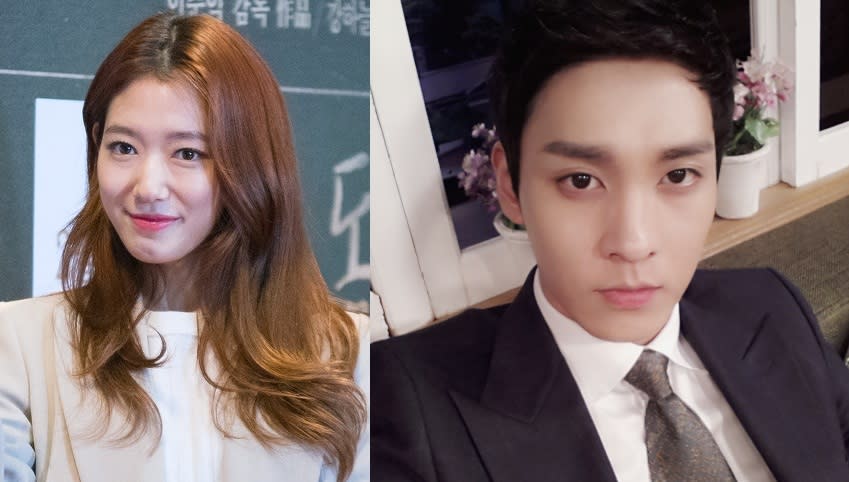 Park Shin Hye (left) and Choi Tae Joon are now officially a couple.