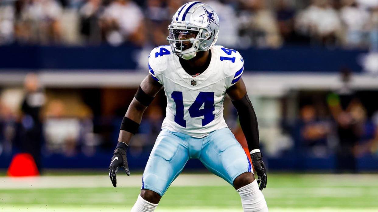 Former Florida A&M football star Markquese Bell lines up for a play as a member of the Dallas Cowboys at AT&T Stadium in Arlington, Texas, during the 2023 National Football League season. In his first two seasons, Bell tallied 95 tackles, four pass deflections, and two forced fumbles as a hybrid linebacker and safety.