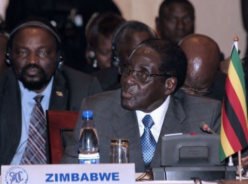 Zimbabwe's newly re-elected President Robert Mugabe speaks at a SADC summit in Lilongwe, on August 18, 2013. Veteran leader Mugabe will host a massive stadium-filling presidential inauguration to usher in a new five year term Thursday, despite expected limited attendance by foreign leaders and a boycott by his election rival