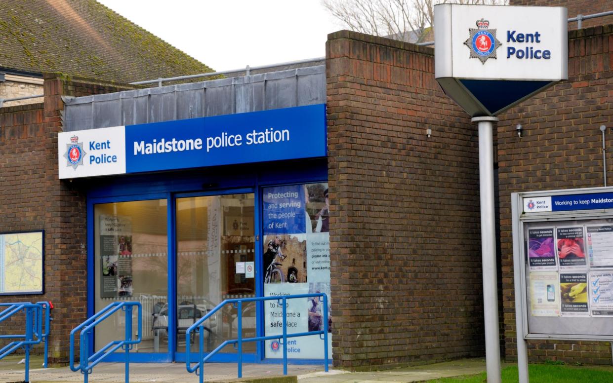A picture of the poster attached to Maidstone police station was shared online and led to accusations that Kent Police was downplaying the seriousness of rape and sexual assaults - Alamy