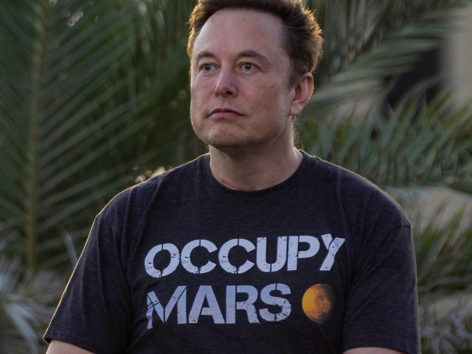 SpaceX founder Elon Musk during a T-Mobile and SpaceX joint event on August 25, 2022 in Boca Chica Beach, Texas.