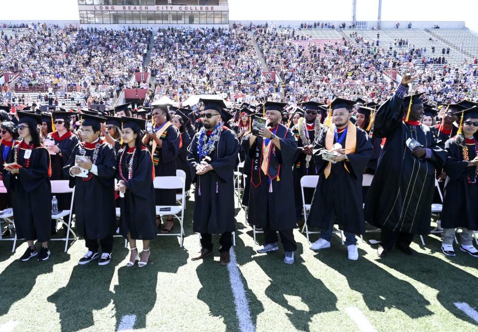 Academic freedom isn’t a luxury found only in the Ivy League. It exists at community colleges such as Long Beach City College in California, whose June 9, 2022, graduation ceremony is seen here. <a href="https://www.gettyimages.com/detail/news-photo/long-beach-city-college-graduation-ceremony-allowed-news-photo/1402026204?adppopup=true" rel="nofollow noopener" target="_blank" data-ylk="slk:Brittany Murray/MediaNews Group/Long Beach Press-Telegram via Getty Images;elm:context_link;itc:0;sec:content-canvas" class="link ">Brittany Murray/MediaNews Group/Long Beach Press-Telegram via Getty Images</a>