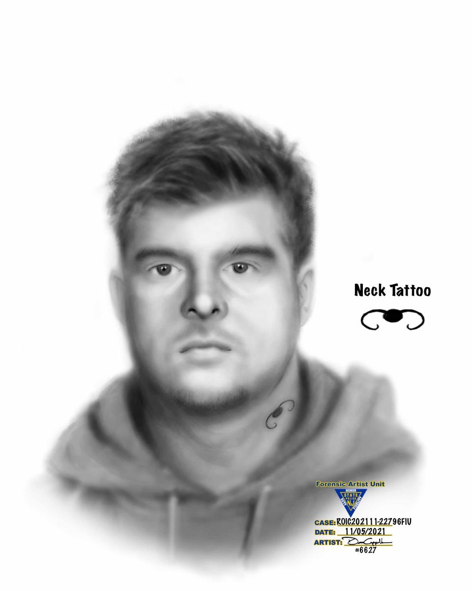 Sketch of a suspect who allegedly attacked a jogger in Big Brook Park in Marlboro