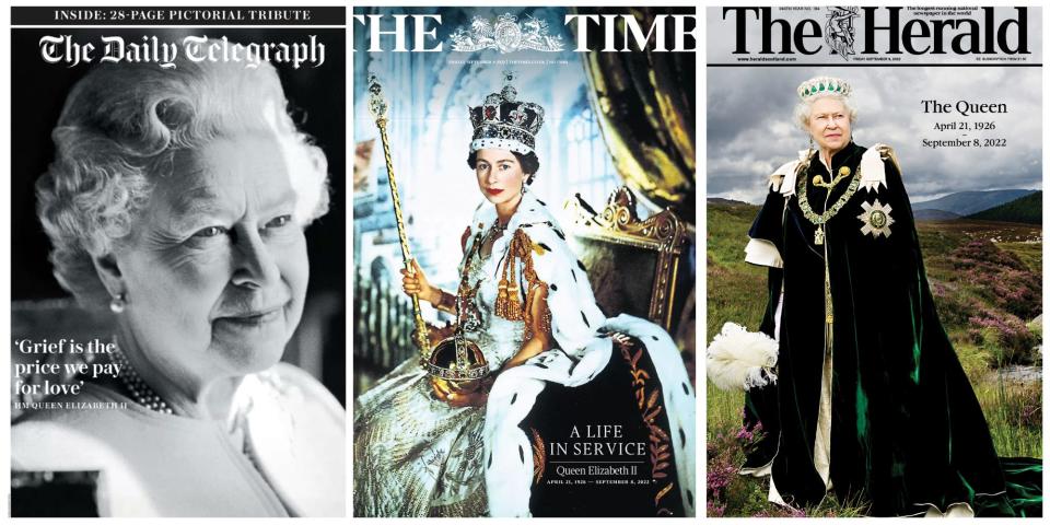 How the UK and the world's top newspapers commemorated the death of Queen Elizabeth II.