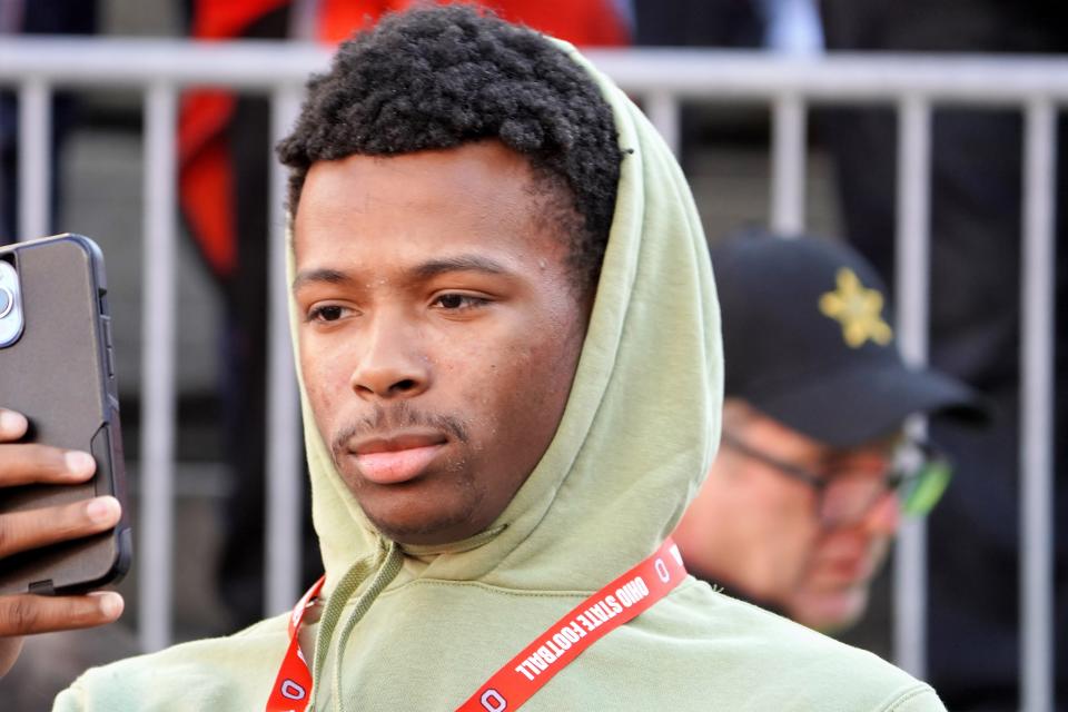 Recruit Mylan Graham visits Ohio Stadium during the Ohio State, Michigan game.