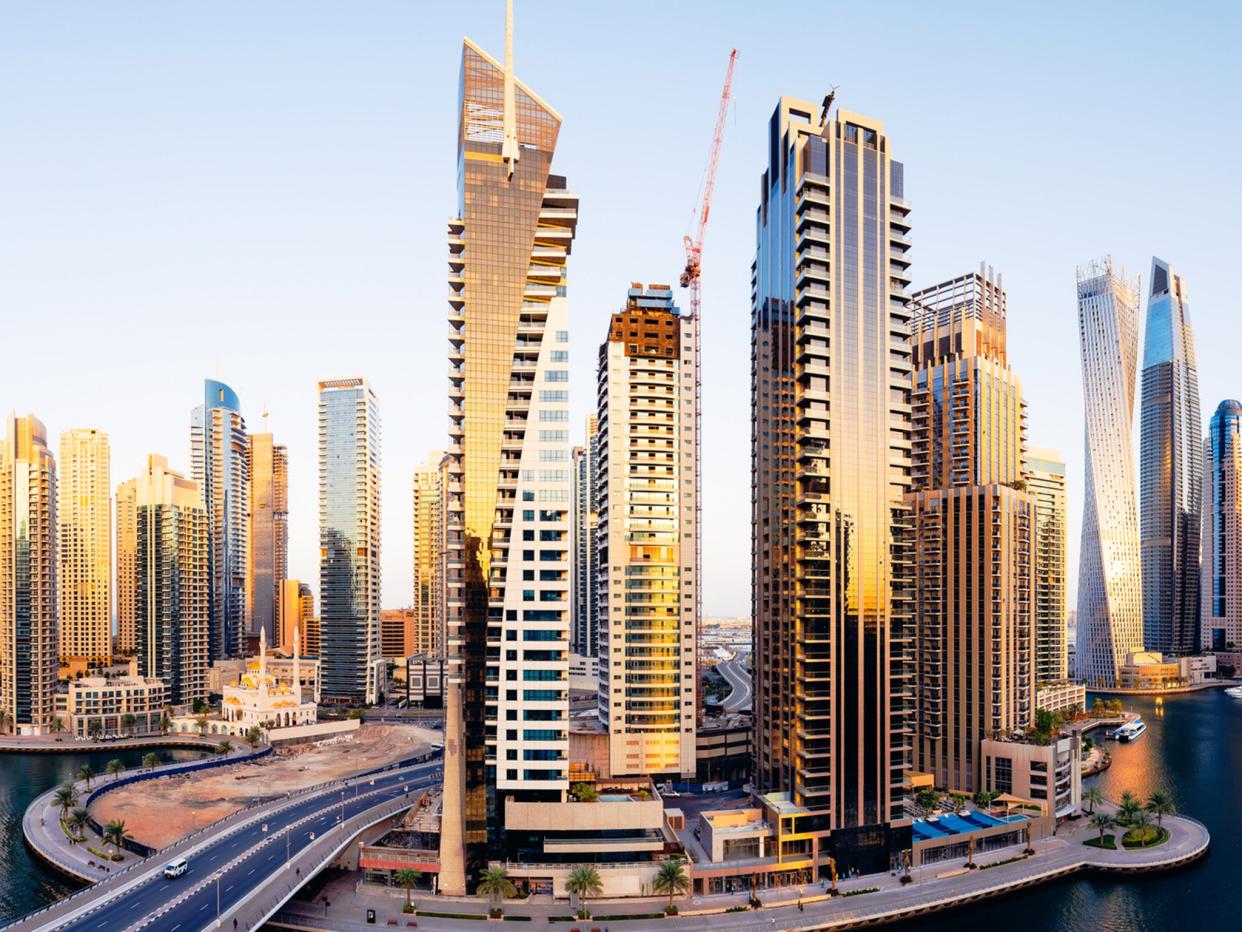 Footage was taken on a balcony in Dubai’s Marina district (Getty/iStock)