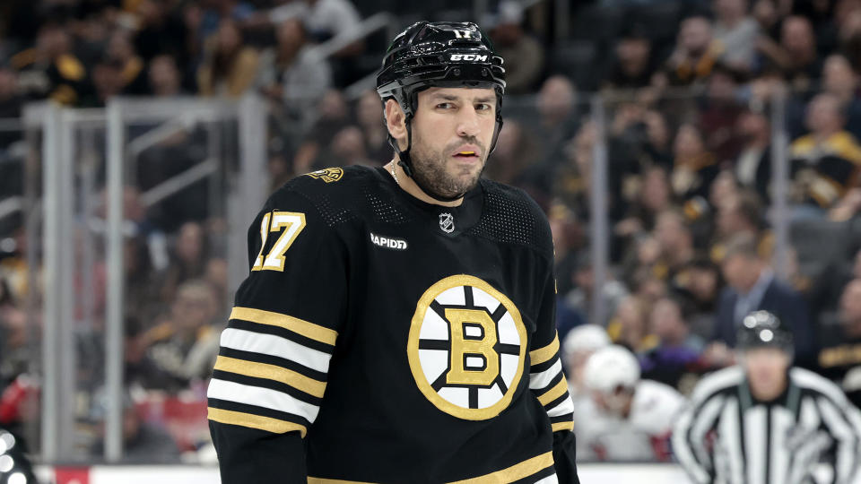 Milan Lucic is back with the Bruins and the return to Boston has served him well. (Photo by Fred Kfoury III/Icon Sportswire via Getty Images)