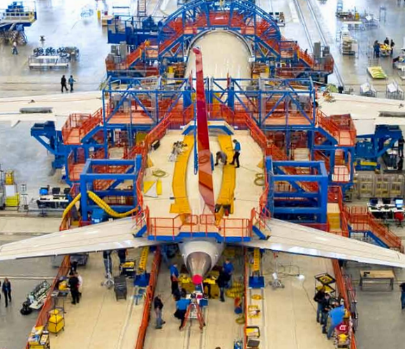 A Boeing 787 under construction.