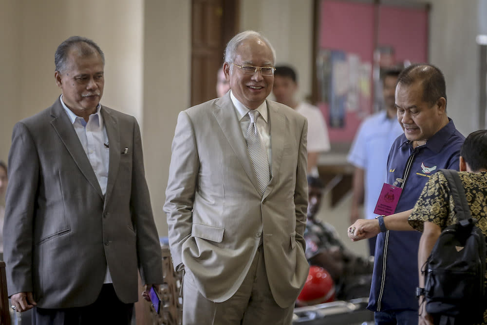 Datuk Seri Najib Razak is pictured at the Kuala Lumpur High Court Complex June 19, 2019. — Picture by Firdaus Latif