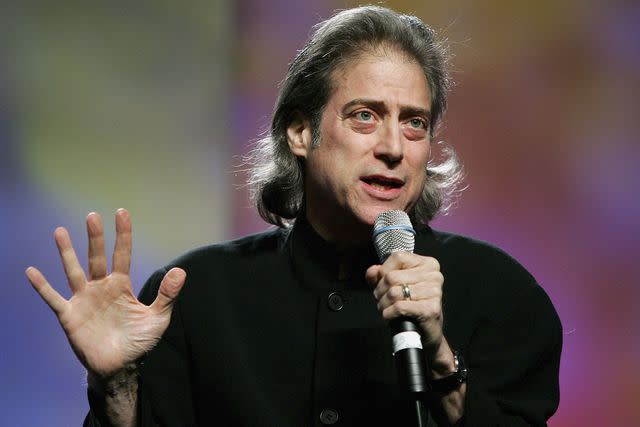 <p>Ethan Miller/Getty</p> Richard Lewis hosts the Video Software Dealers Association's award show at the organization's annual home video convention at the Bellagio July 27, 2005 in Las Vegas, Nevada.