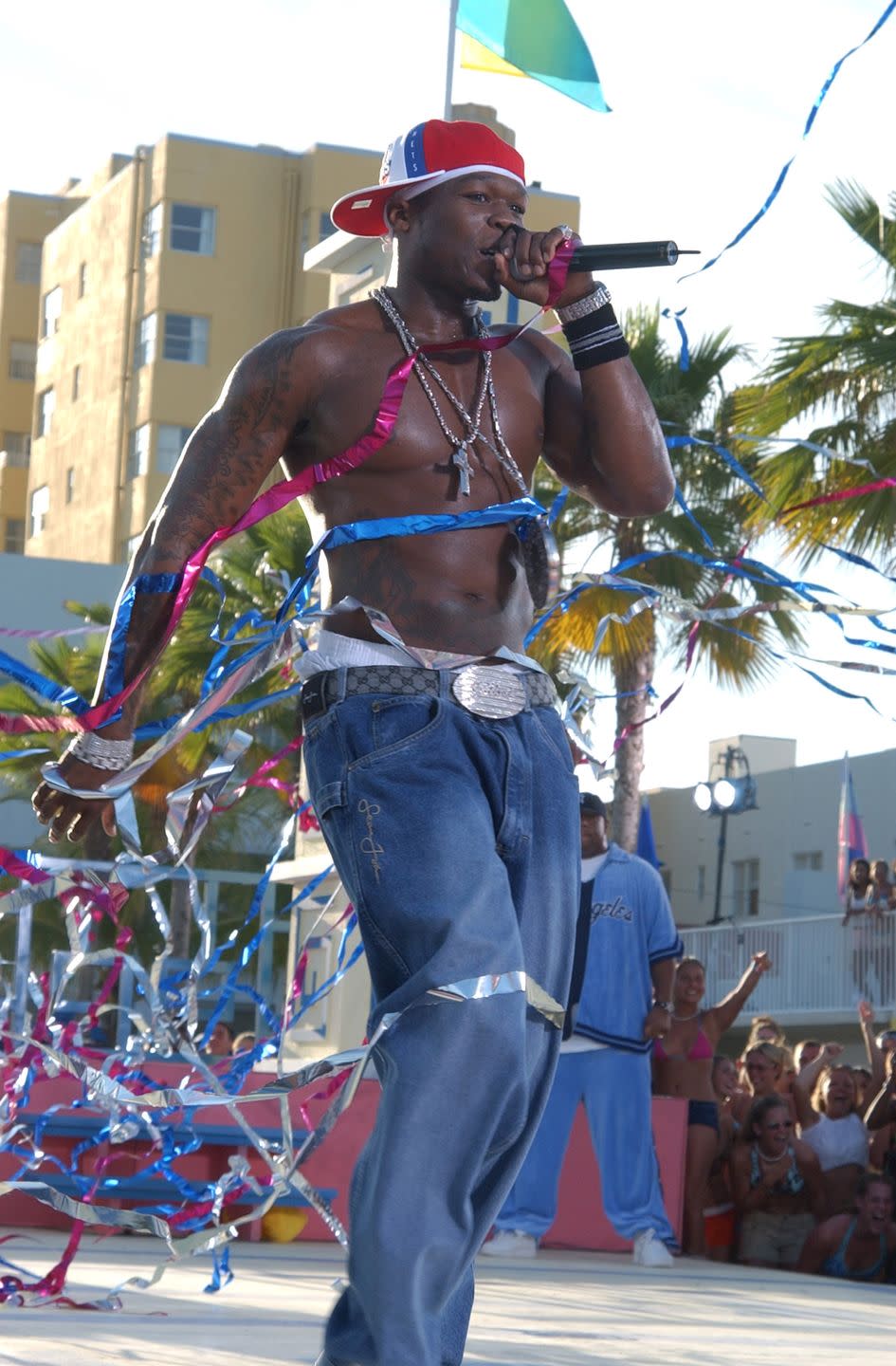 50 cent during mtvs 2003 spring break fashionably loud at double tree surfcomber hotel in miami, florida, united states photo by theo wargowireimage