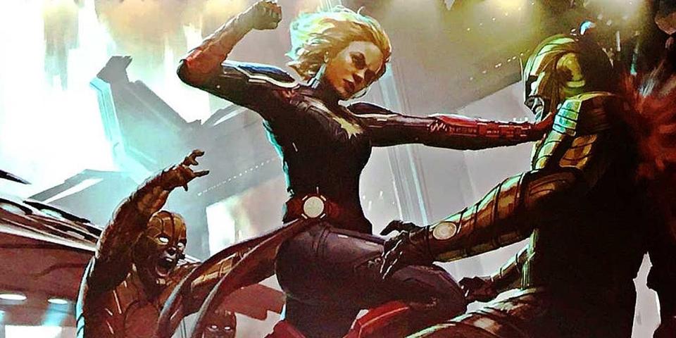 Brie Larson as Captain Marvel in concept art (Image: Marvel Studios)