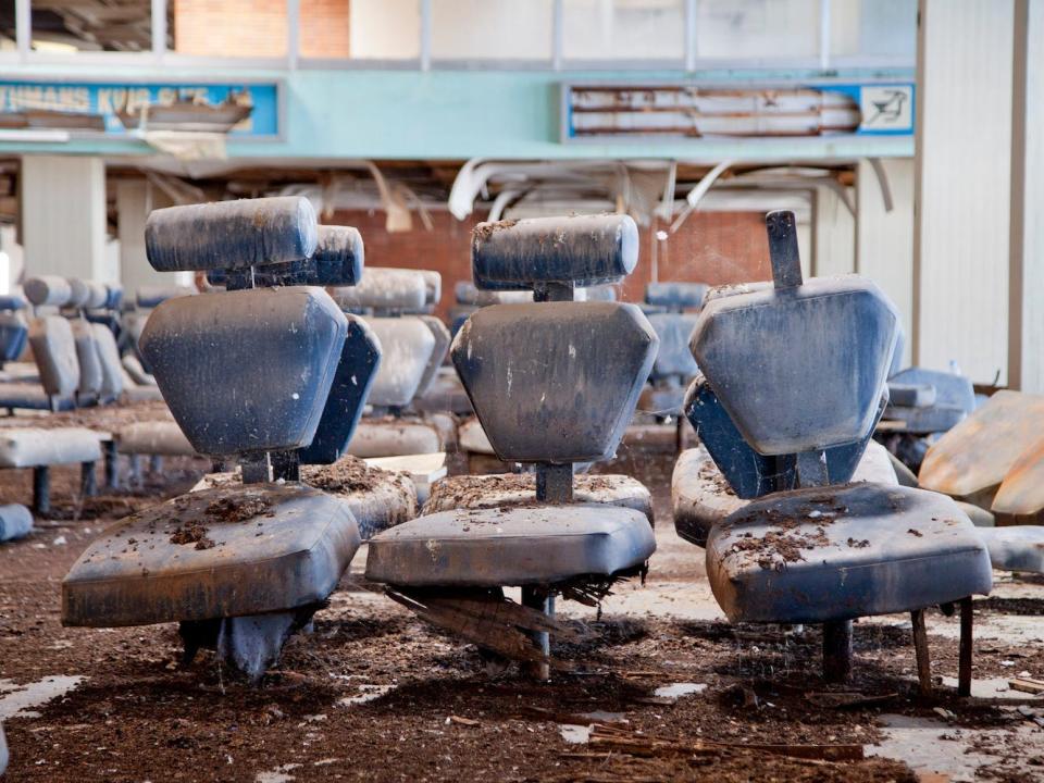 The passenger departure area at the abandoned Nicosia International Airport.