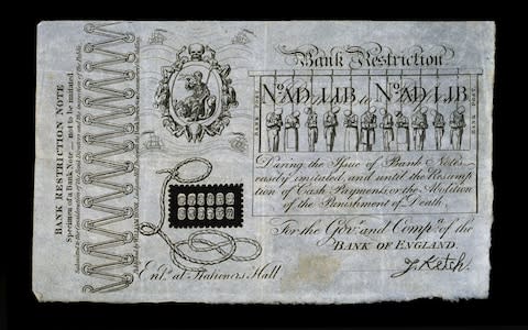 A Bank Restriction Note, I Object at the British Museum - Credit: Trustees of the British Museum 