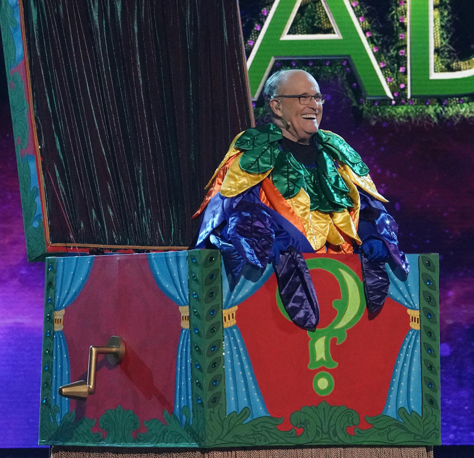 THE MASKED SINGER: Rudy Giuliani in THE MASKED SINGER episode airing Wed. April 20 (8:00-9:00 PM ET/PT) on FOX. (Photo by FOX via Getty Images)