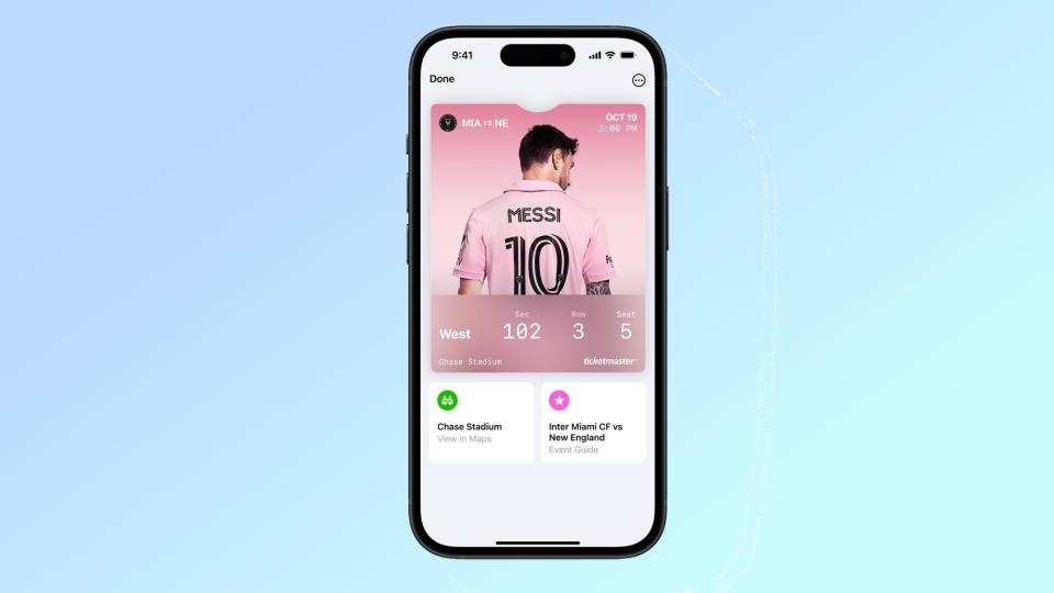 iOS 18 event guide in wallet app