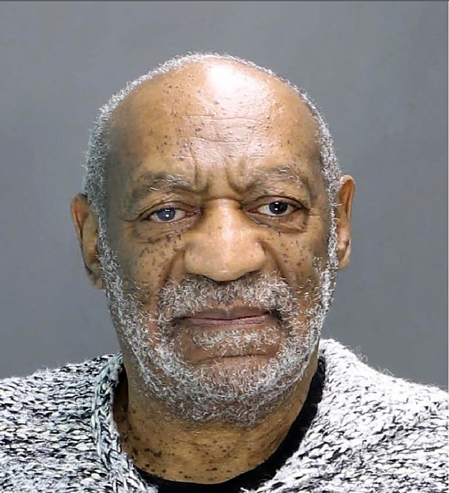 In this handout image provided by the Elkins Park, Montgomery County District Attorney’s office, William H. Cosby poses for a mugshot photo during his arraignment December 30, 2015 in Elkins Park, Pennsylvania. Cosby was arraigned at 2:30 p.m. before Magisterial District Judge Elizabeth McHugh and charged with Aggravated Indecent Assault. Bail was set at $1 million under the condition that he surrender his passport and have no contact with the victim. Cosby was released.after posting $100,000, the required 10 percent of bail.