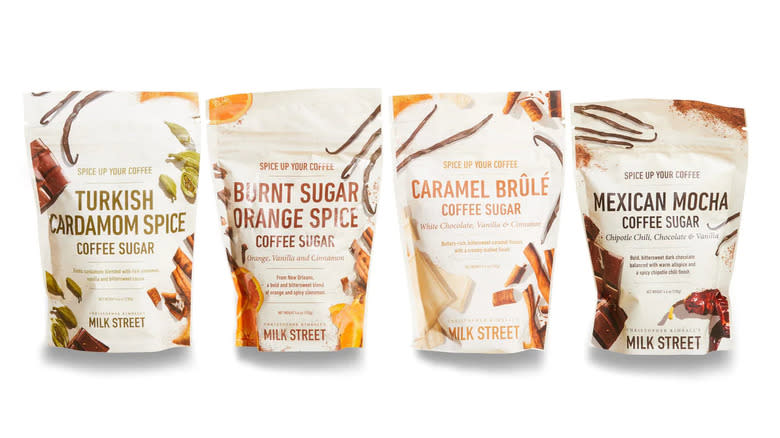 Milk Street Coffee Sugars packages