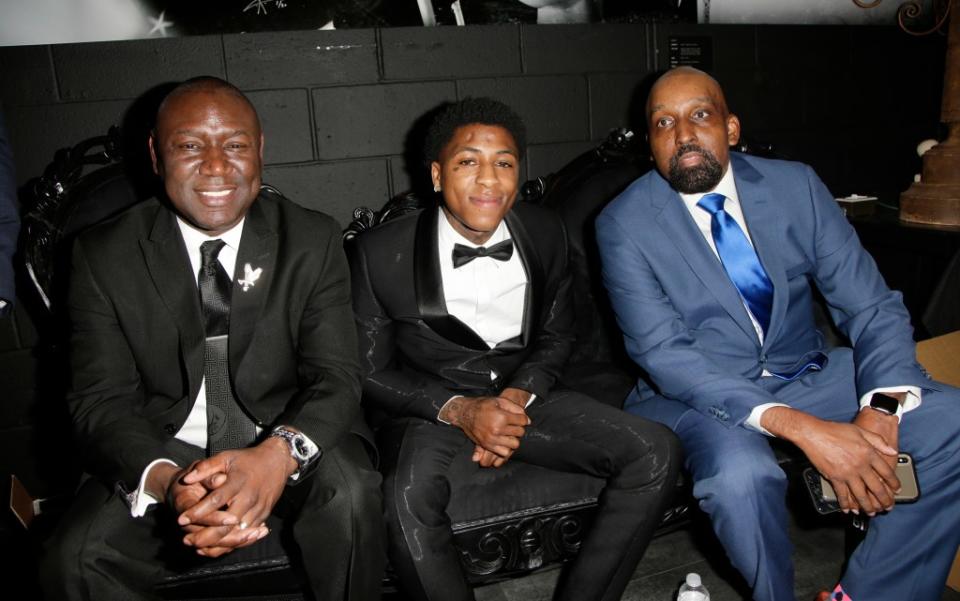 Benjamin Crump (left), NBA Youngboy and Tony Smith at the Benjamin Crump Awards at the Venue of Hollywood in 2020. Getty Images