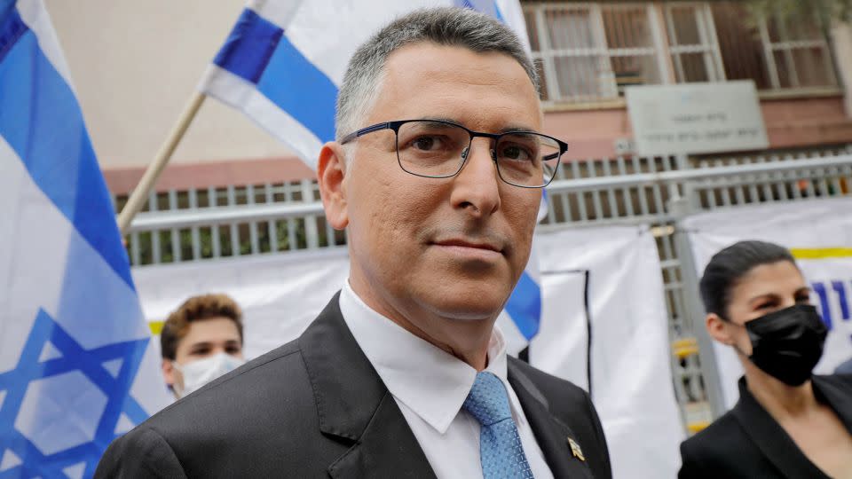 Chairman of Israel's New Hope party Gideon Sa'ar pictured outside a polling station in the coastal city of Tel Aviv on March 23, 2021. - Jalaa Marey/AFP/Getty Images