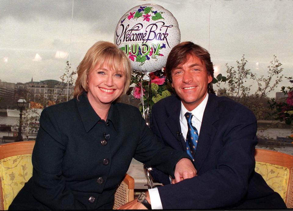 TV presenter Judy Finnigan poses for the media with her husband Richard Madeley during a photocall today (Monday) after returning to This Morning following her recent operation. She has been off the programme since mid-January to recuperate from a hysterectomy. Photo by Michael Stephens/PA. See PA story SHOWBIZ Finnigan   (Photo by Michael Stephens - PA Images/PA Images via Getty Images)