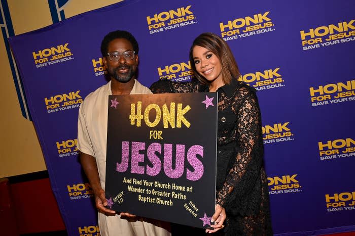 Sterling K. Brown and Regina Hall attend a special Atlanta screening of HONK FOR JESUS. SAVE YOUR SOUL.