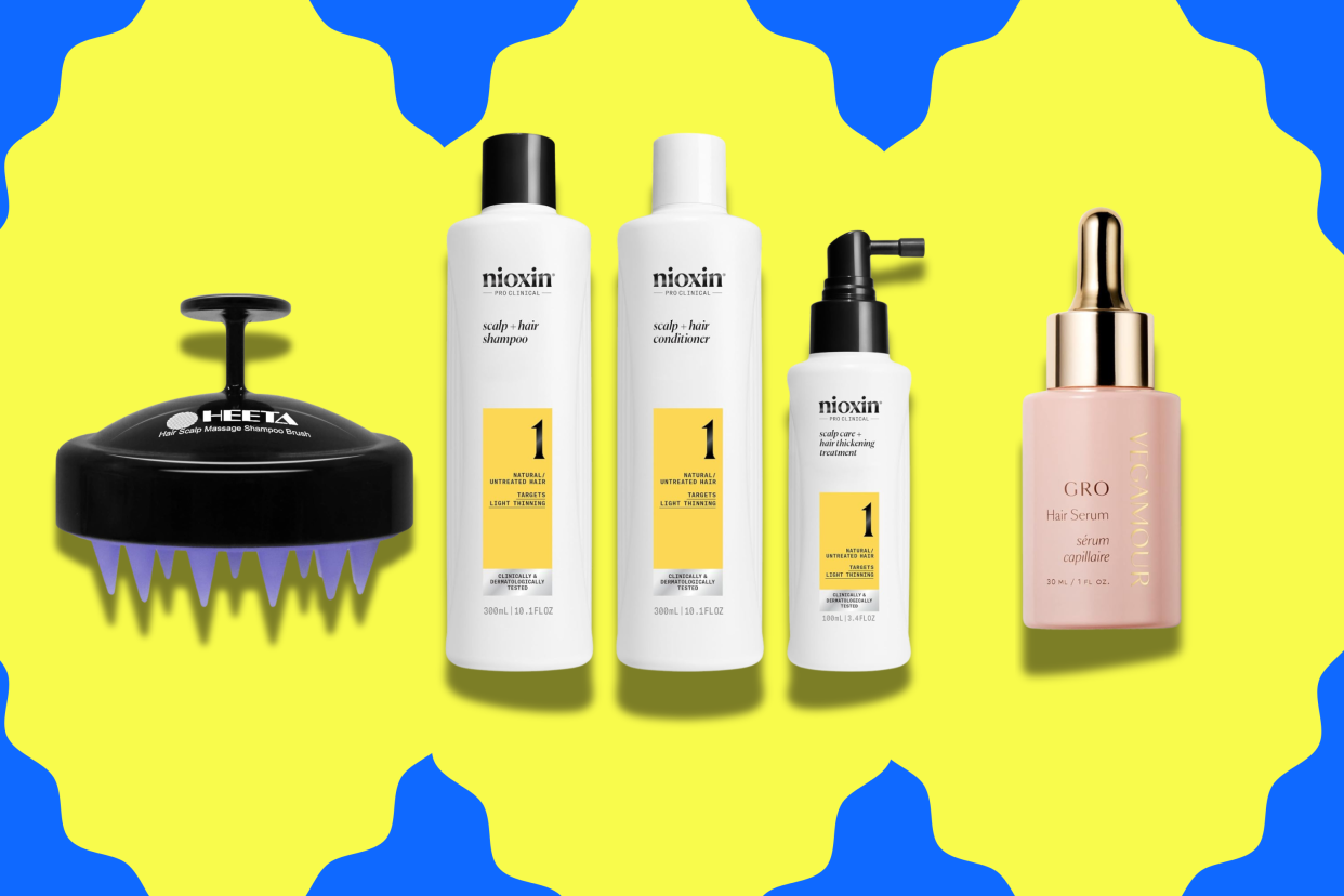 The week's best deals on thinning hair products include a $7 scalp massage brush, Nioxin's acclaimed hair-thinning treatment system and Nicole Kidman-fave Vegamour Gro Serum. (Amazon)