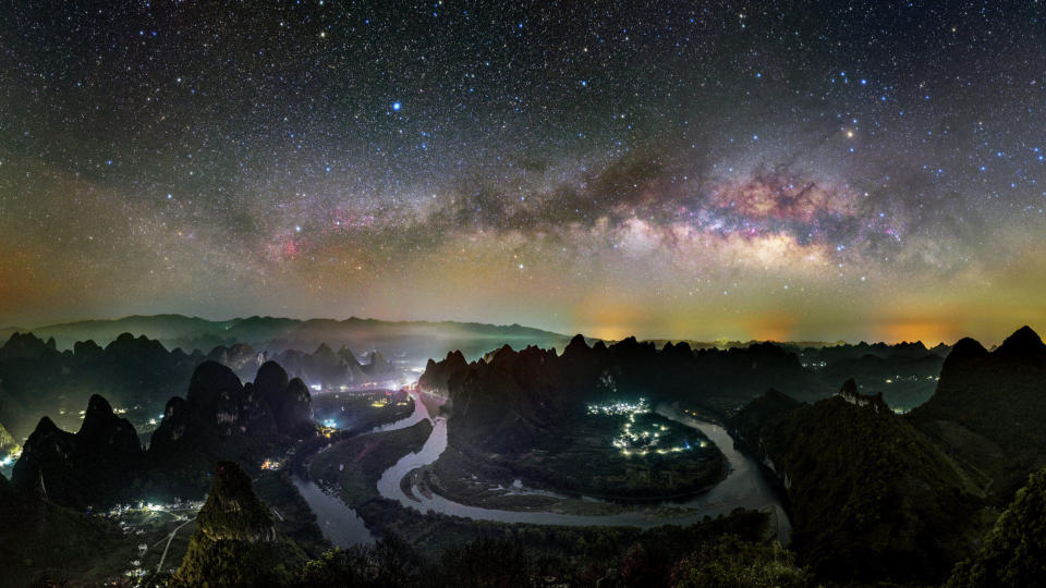 2022 first-place winner in the Impact of Light Pollution category was ‘Milky Way Over Li River’ by Wang Jin.