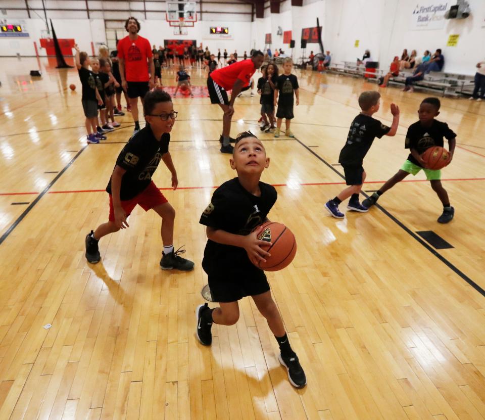 Basketball campers compete at the Jarrett Culver Basketball Camp at the Apex Event Center on Tuesday, July 19, 2022. (Mark Rogers/For A-J Media)