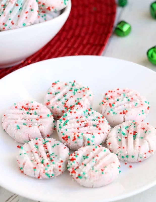 <p>Salty Side Dish</p><p>The perfect after-Christmas dinner treat.</p><p><strong>Get the recipe: <a href="https://www.saltysidedish.com/cream-cheese-mints/" rel="nofollow noopener" target="_blank" data-ylk="slk:Christmas Cream Cheese Mints;elm:context_link;itc:0;sec:content-canvas" class="link ">Christmas Cream Cheese Mints</a></strong></p>