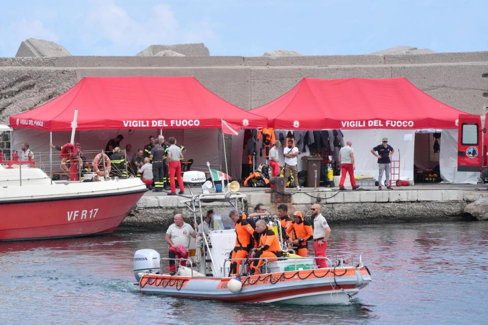 On Wednesday, five bodies were found in the wreckage of the sunken Bayesian yacht (PA Wire)