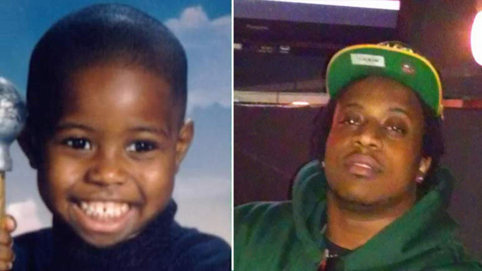 Missing D’Wan Sims at 4-years-old (left) and Mike Cash (right) who claims to be the missing boy grown up.