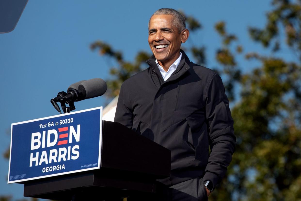 Barack Obama Speaks At Georgia Get Out The Vote Rally With Senate Candidates