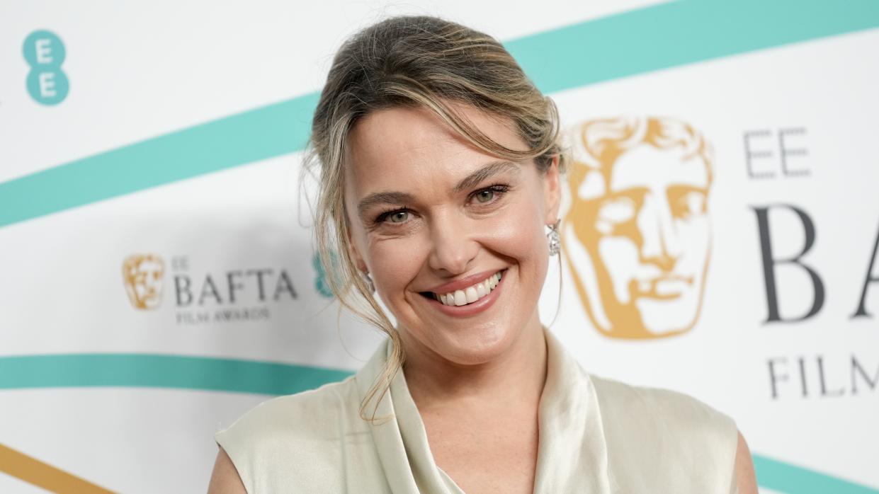  Sally Bretton attends the EE BAFTA Film Awards 2023 at The Royal Festival Hall. 