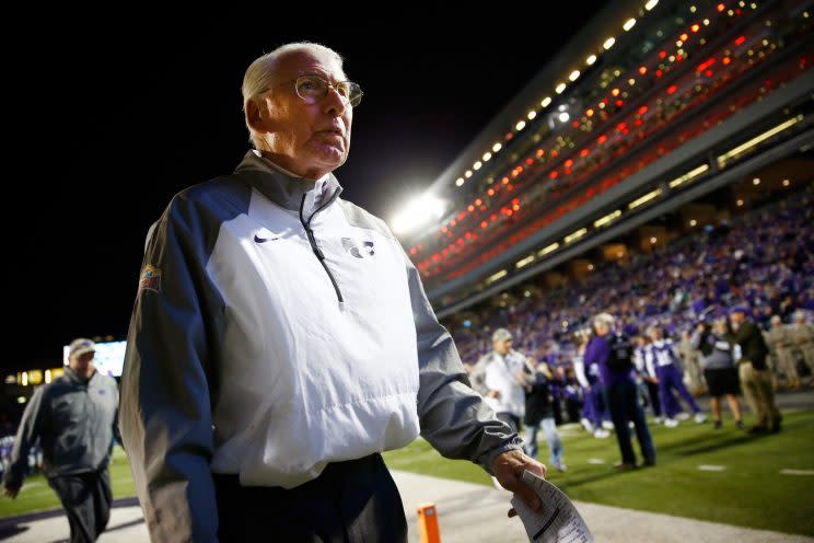 Kansas State coach Bill Snyder announced Monday that he has throat cancer. (Getty)