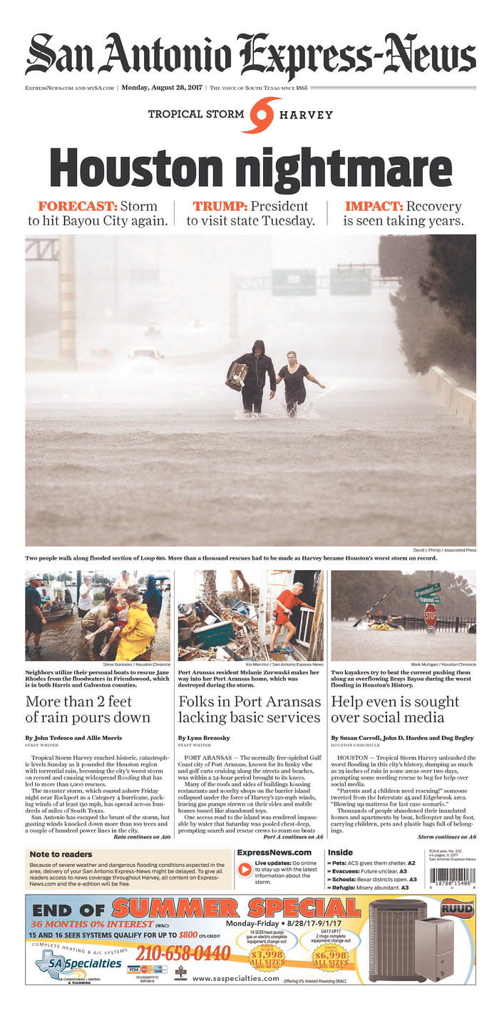 <p>San Antonio Express-News<br> Published in San Antonio, Texas USA. (newseum.org) </p>