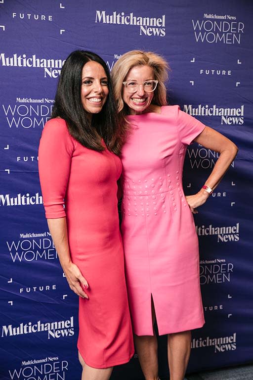 Honorees Carrie Brzezinski-Hsu, VP, ESPN Creative Studio, and Valerie Bruce, general manager, L.A. Productions, BBC Studios.