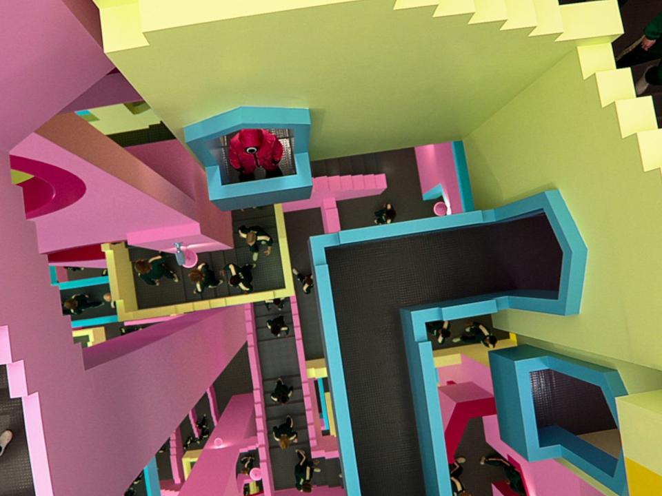The same stairs in "Squid Game: The Challenge."