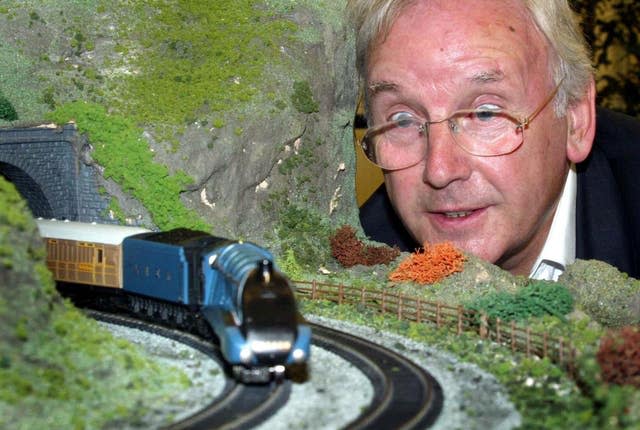 Pete Waterman looks at a model train