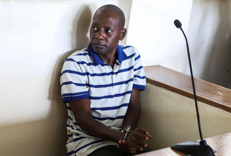 Paul Mackenzie, a Kenyan cult leader accused of ordering his followers, who were members of the Good News International Church, to starve themselves to death in Shakahola forest, sits in the dock at the Malindi Law Courts