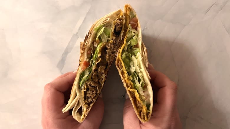Taco Bell Crunchwrap Supreme Cravings Kit vs. restaurant version