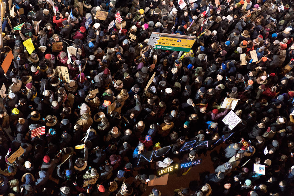 Protests at U.S. airports over travel ban