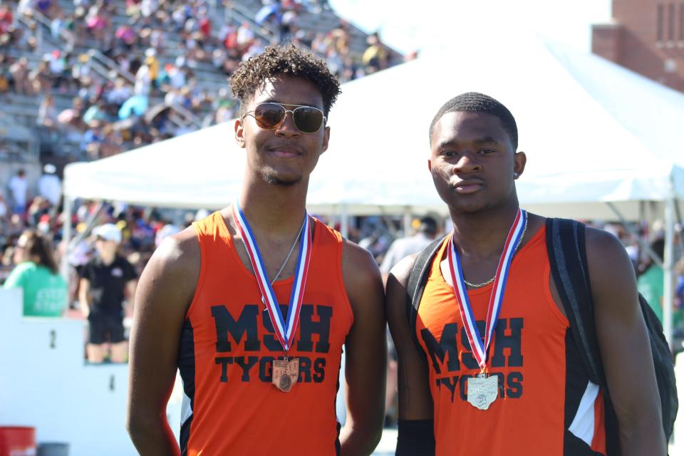 Mansfield Senior Amil Upchurch (left) and Maurice Ware (right) both earned All-Ohio honors in the state high jump in Columbus on Saturday.