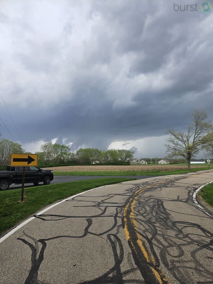 Storms moving northeast of Casstown.