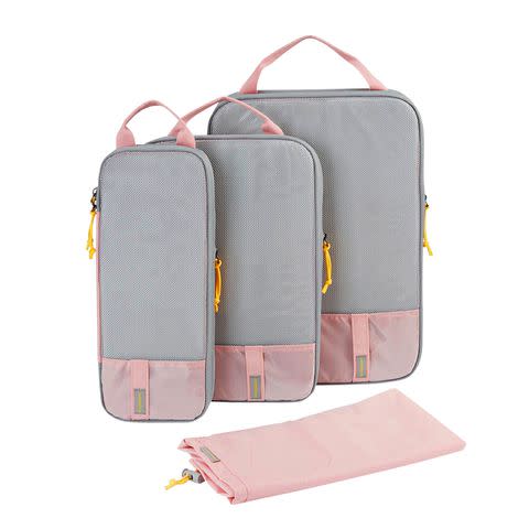 <p>Bagsmart</p> Bagsmart Compression Packing Cubes in Pink.