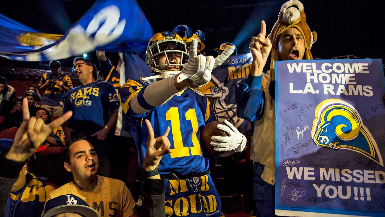 Los Angeles Rams fans welcome the team back to LA